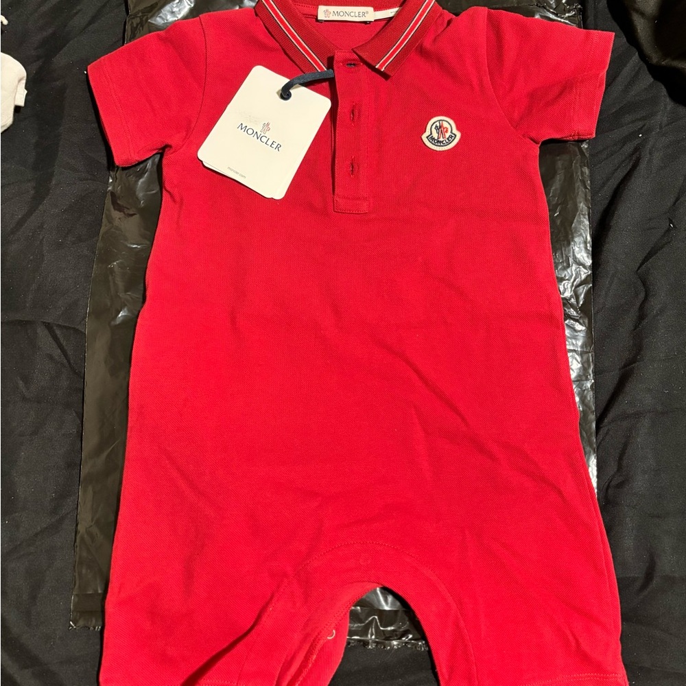 Moncler Red Baby Romper